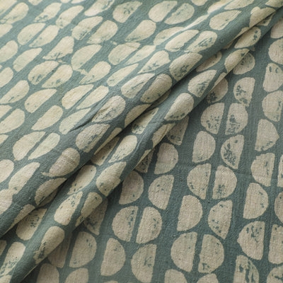 Green - Authentic Kutch Hand Block Batik Print Pure Handwoven Natural Dyed Kala Cotton Fabric 52