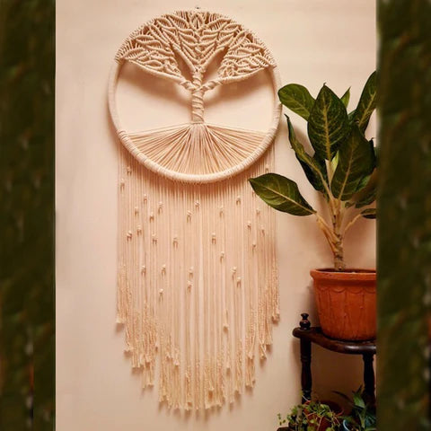 Dream catchers and wooden blocks