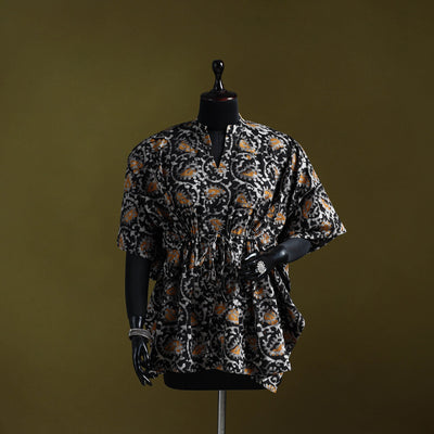 Hand batik cotton short kaftan 13 - handcrafted