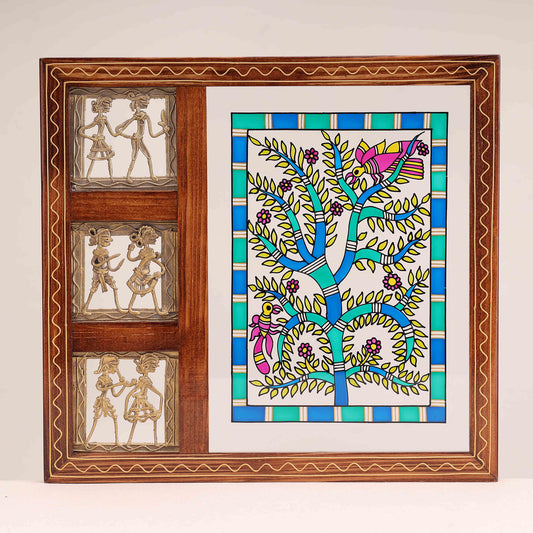 Tarucchaya - The Madhubani Tree of Life Wall Art Frame