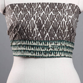 Shop Brown Block Print Cotton Pipad Blouse Piece Online