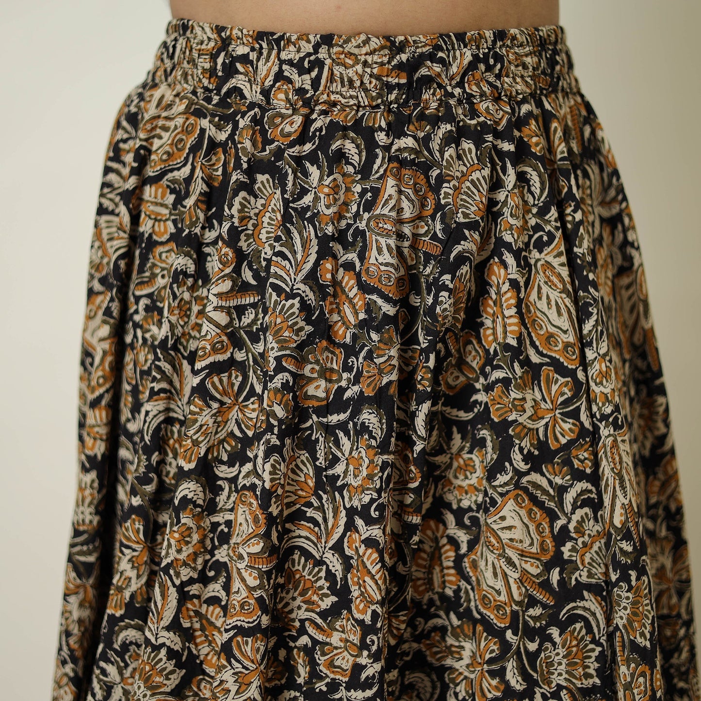 Multicolor - hand printed cotton long bagru skirt 02