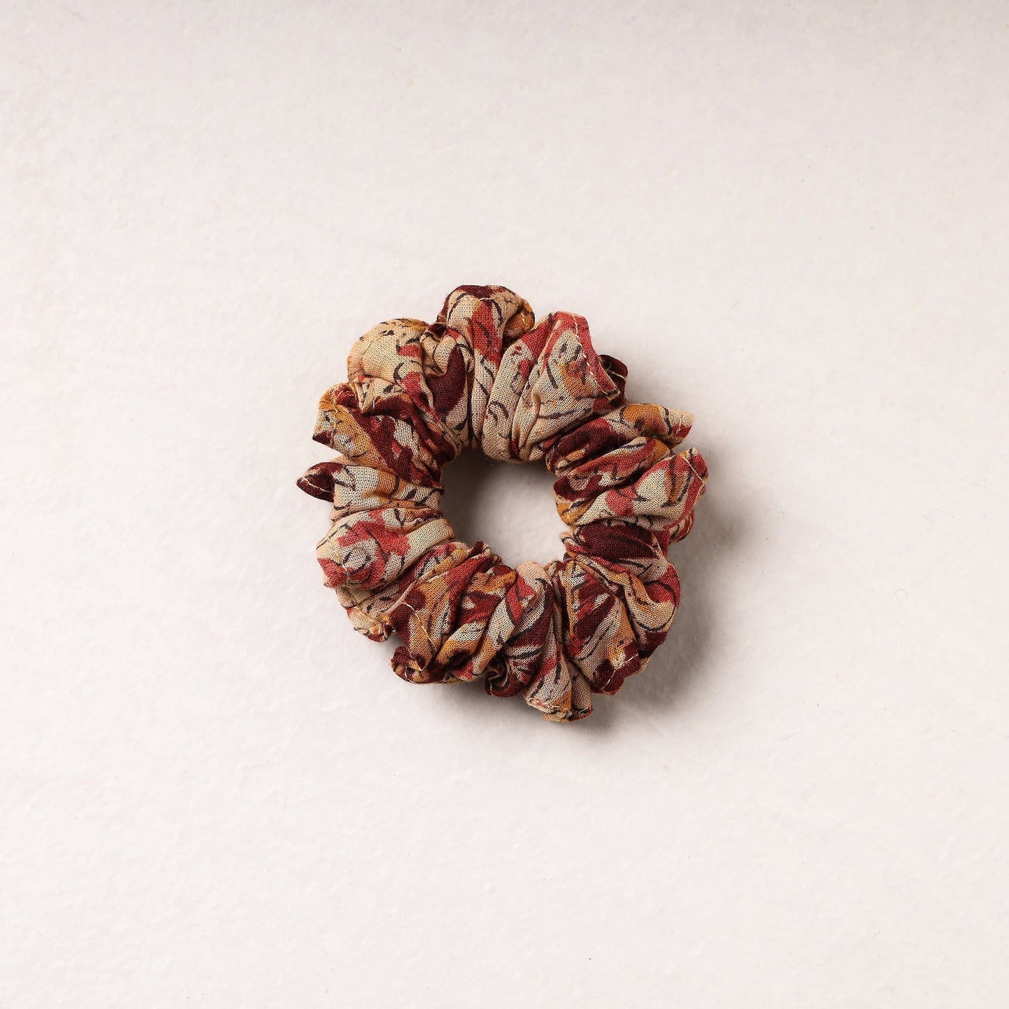   Kalamkari Block Printed Cotton Elastic Rubber Band/Scrunchie 