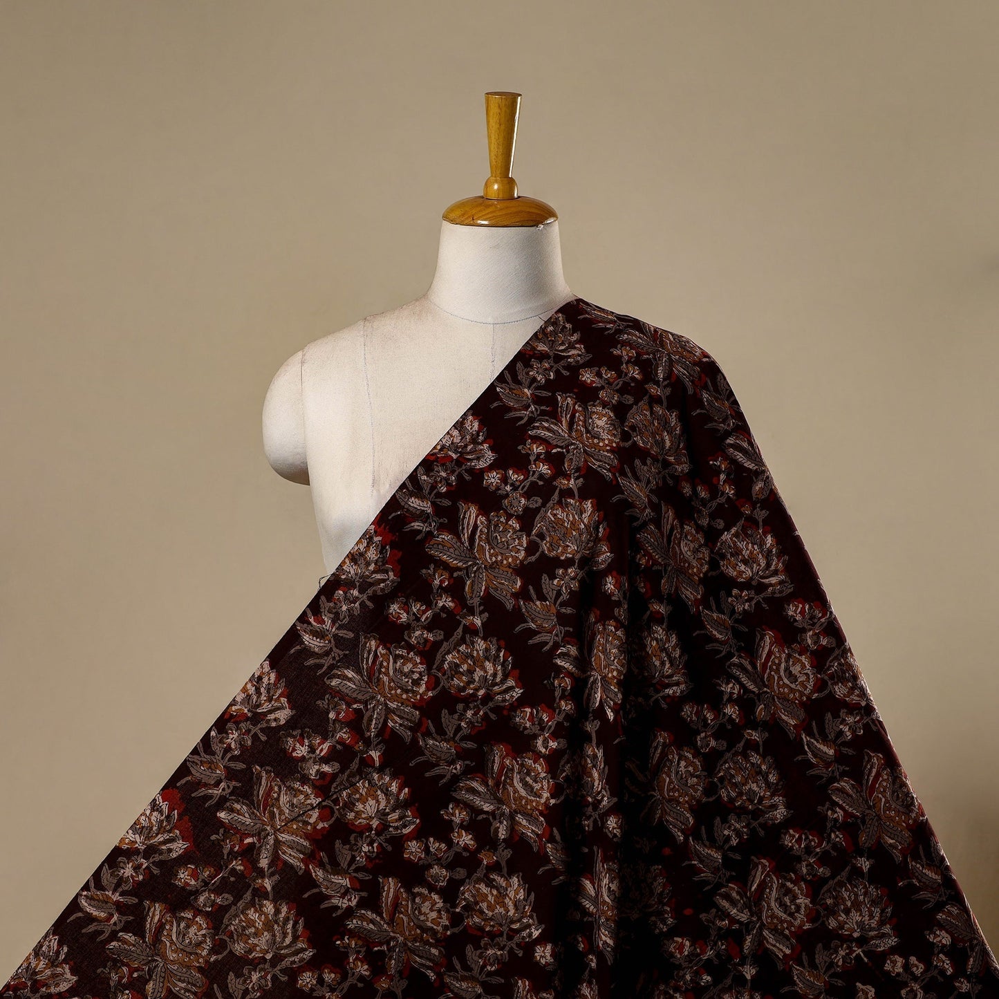 Natural dyed cotton hand jahota fabric 20 - handcrafted