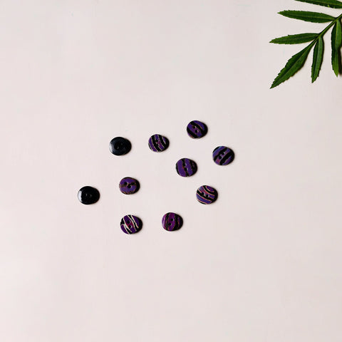 1.2cm hand carved horn clothing button (set of 10) 04