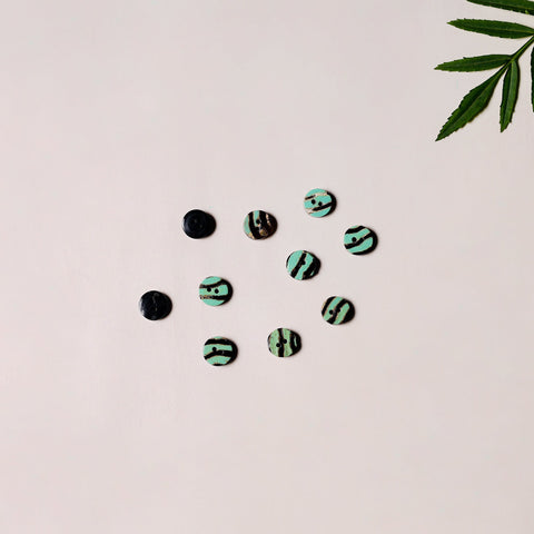 1.2cm hand carved horn clothing button (set of 10) 05