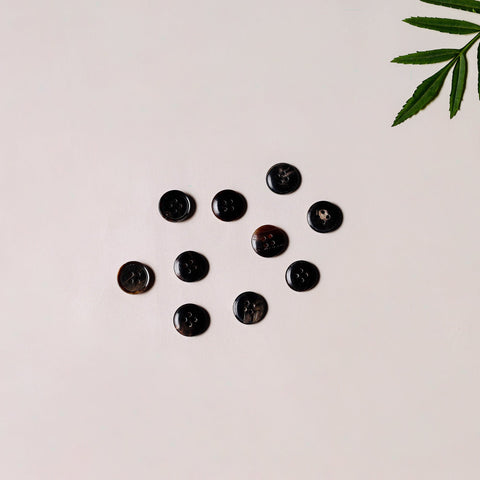 1.2cm hand carved horn clothing button (set of 10) 08