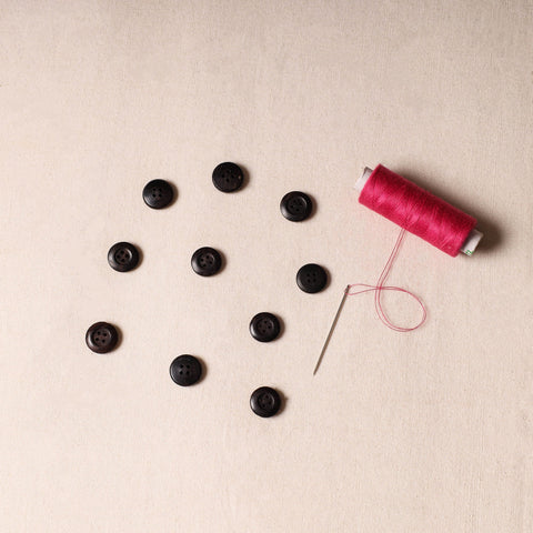 1.2cm Handmade Coconut Wood Clothing Button (Set of 10) 