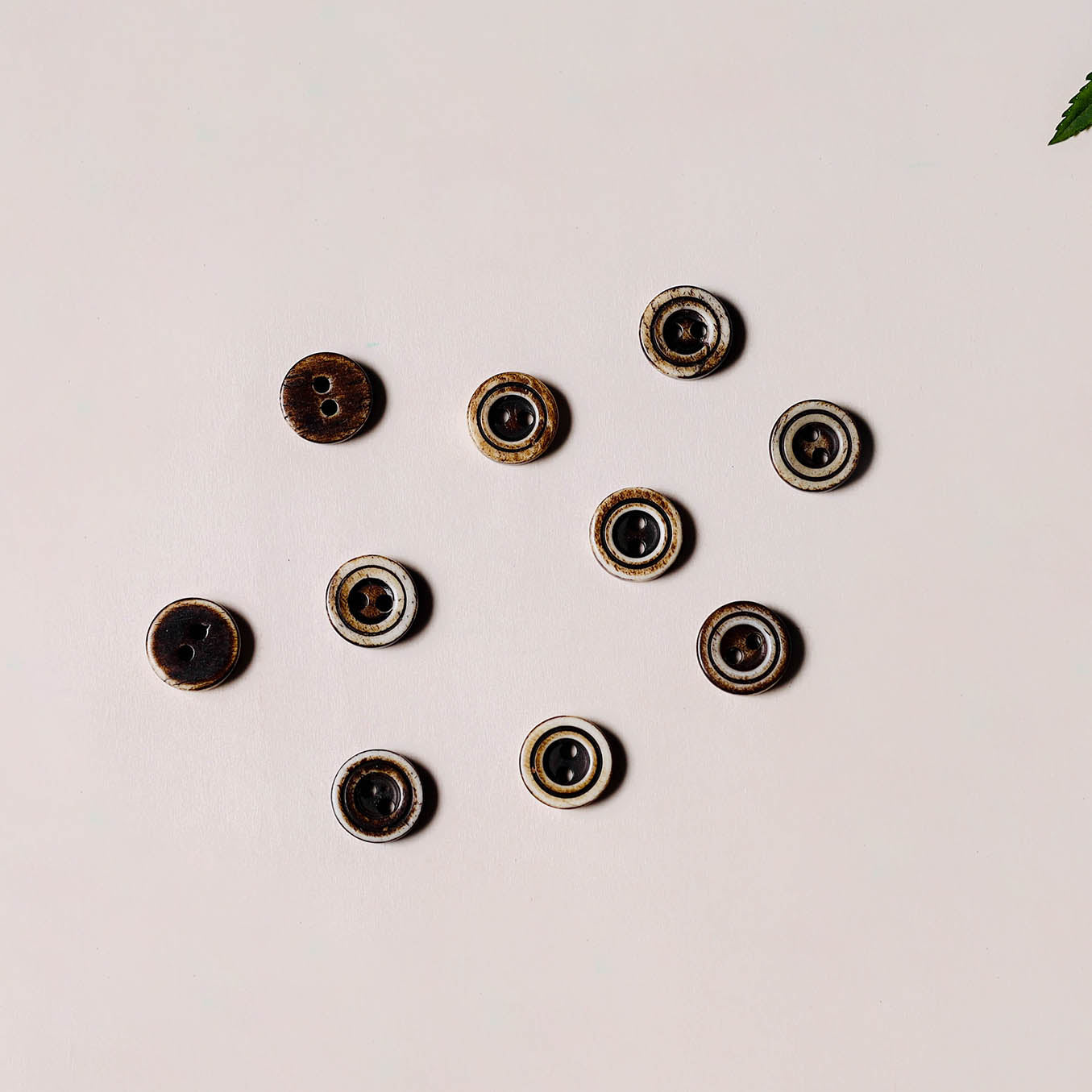 1.3cm hand carved bone clothing button (set of 10) 13