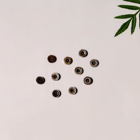 1.3cm hand carved bone clothing button (set of 10) 13