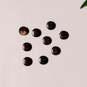 1.4cm hand carved coconut shell clothing button (set of 10)