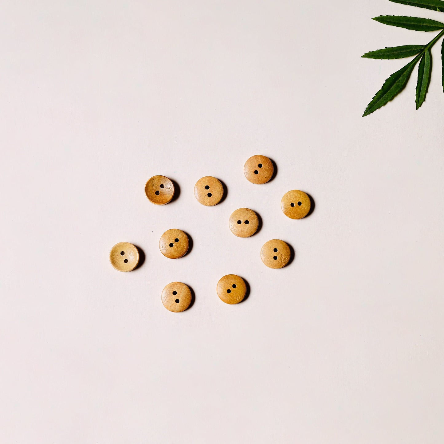 1.4cm hand carved sheesham wood clothing button (set of 10)