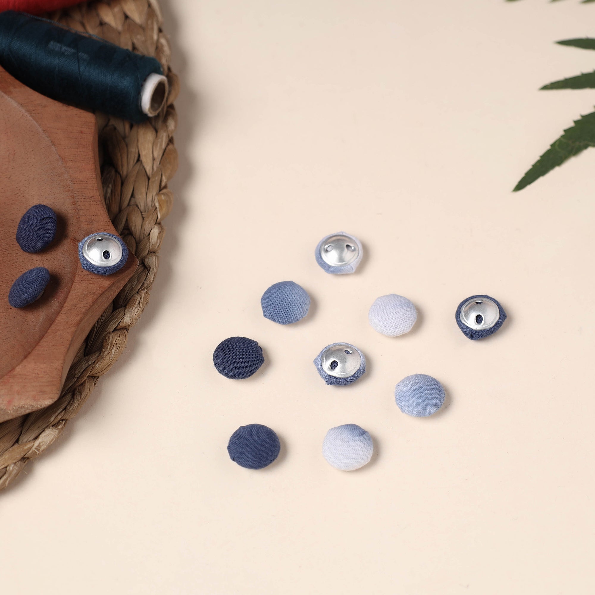 1.5cm Handmade Fabric Button Small (Set Of 12) 117 main image 1