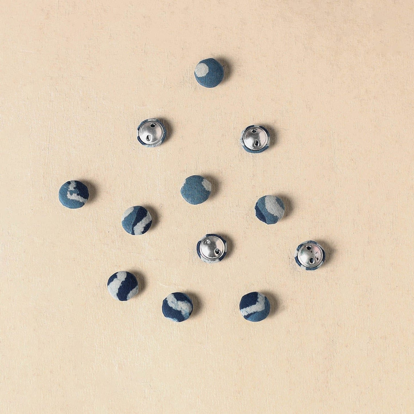 1.5cm handmade fabric small button (set of 12) 01