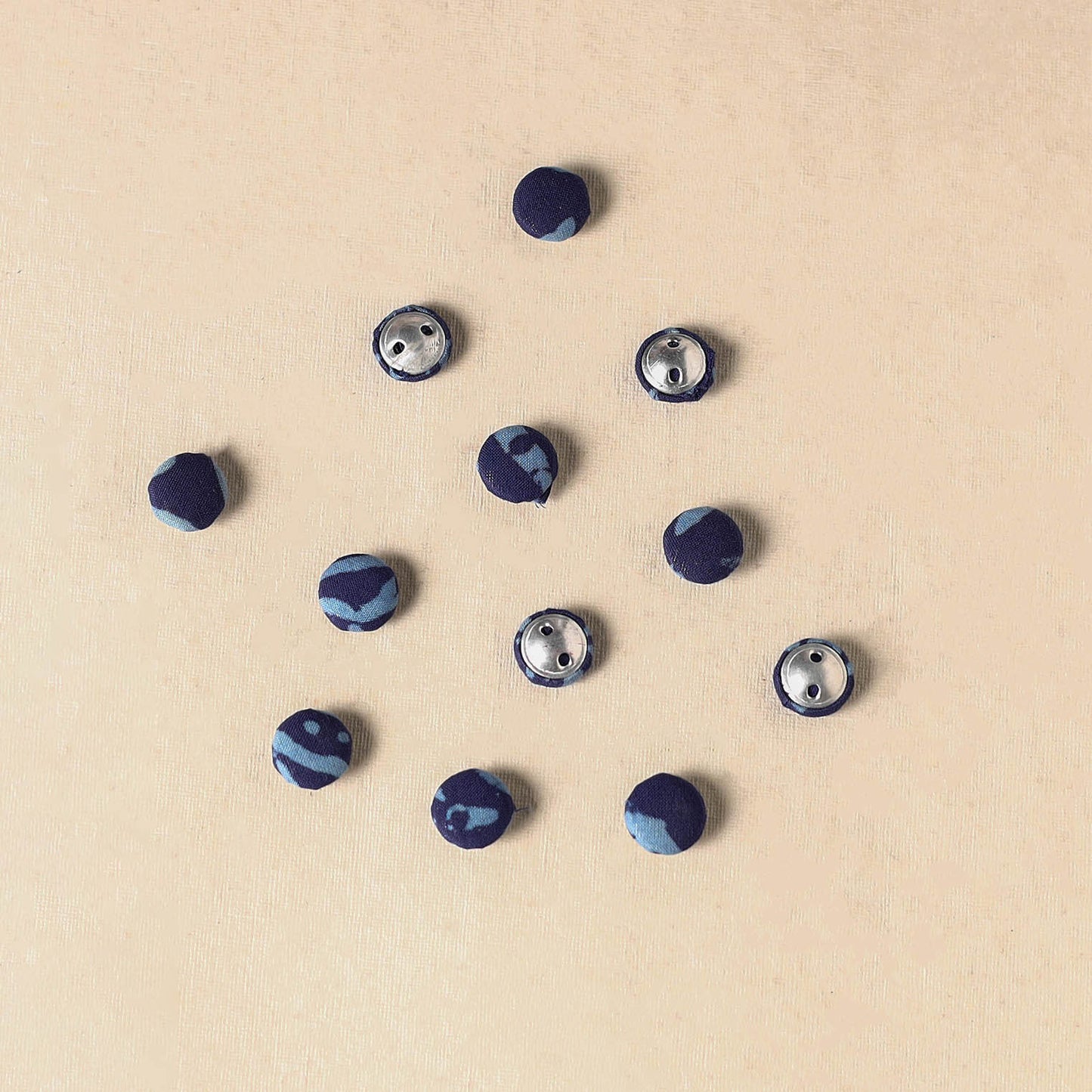 1.5cm handmade fabric small button (set of 12) 03