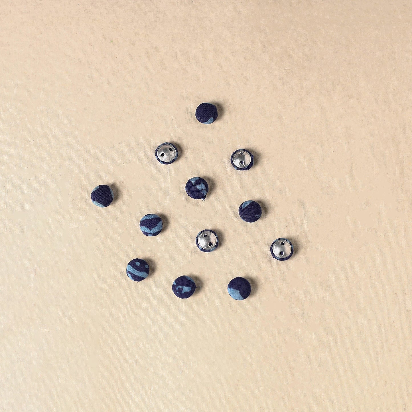 1.5cm handmade fabric small button (set of 12) 03