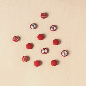 1.5cm handmade fabric small button (set of 12) 04
