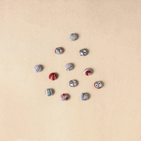 1.5cm handmade fabric small button (set of 12) 06