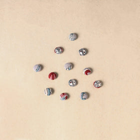 1.5cm handmade fabric small button (set of 12) 06