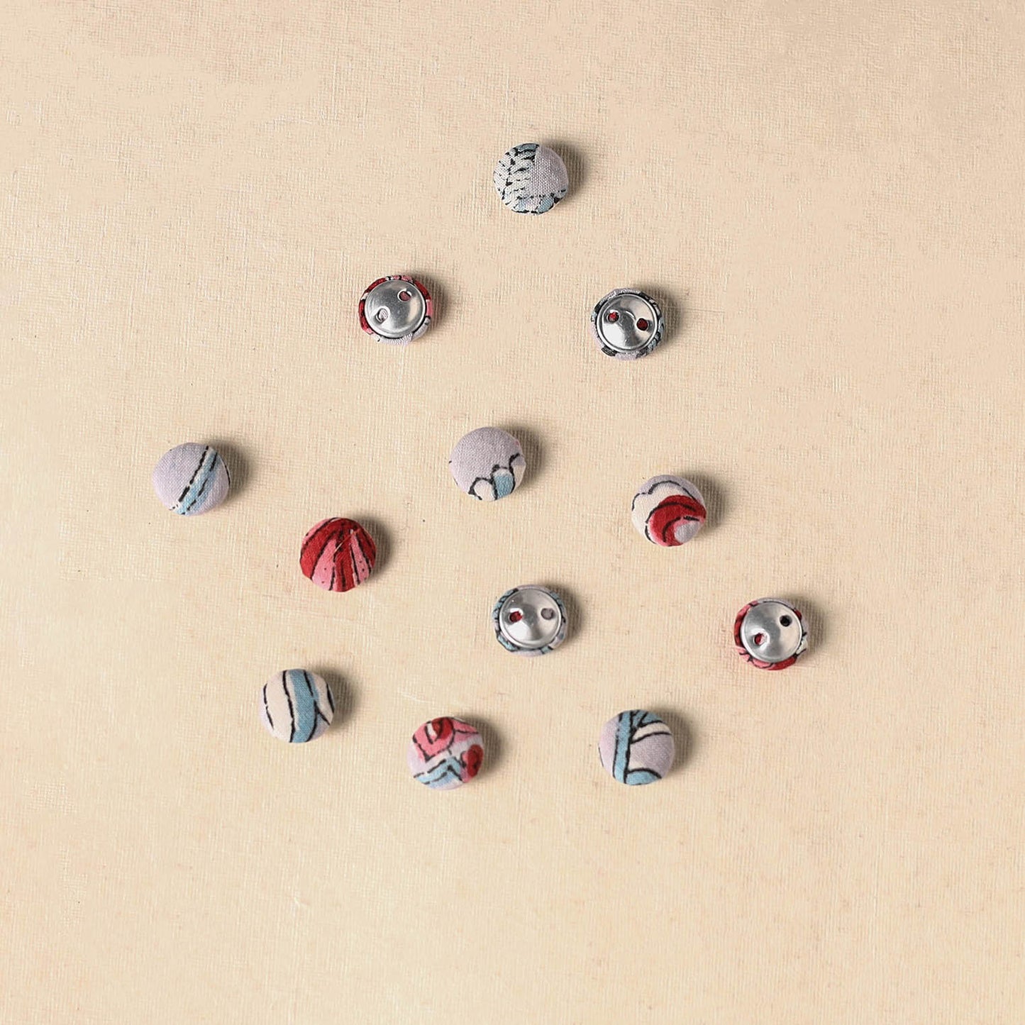 1.5cm handmade fabric small button (set of 12) 06