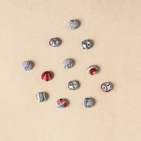 1.5cm handmade fabric small button (set of 12) 06