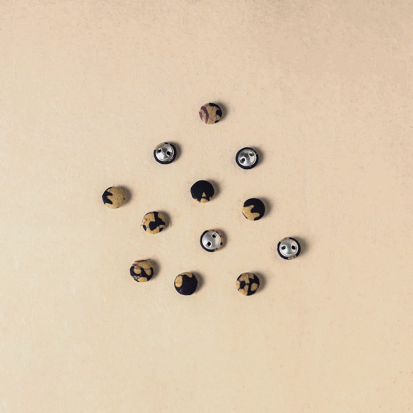 1.5cm handmade fabric small button (set of 12) 07