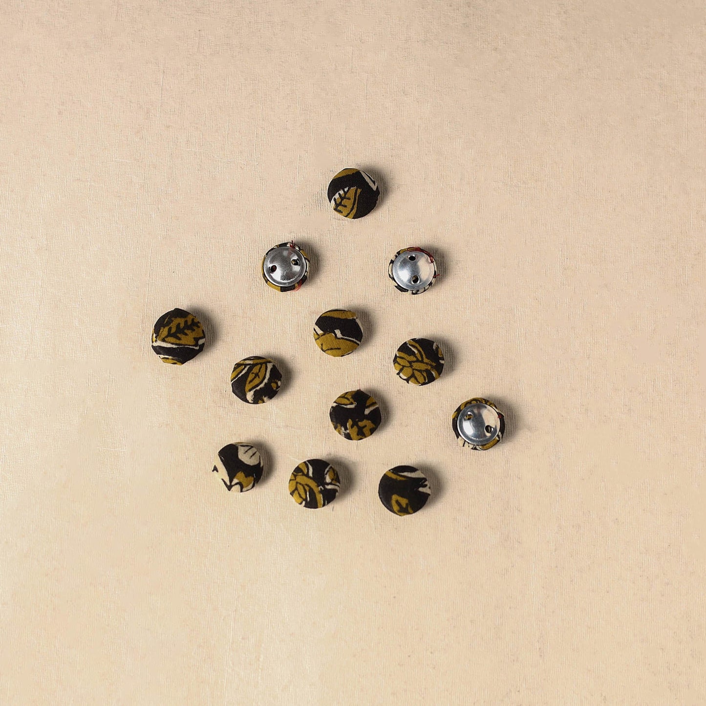 1.5cm handmade fabric small button (set of 12) 07