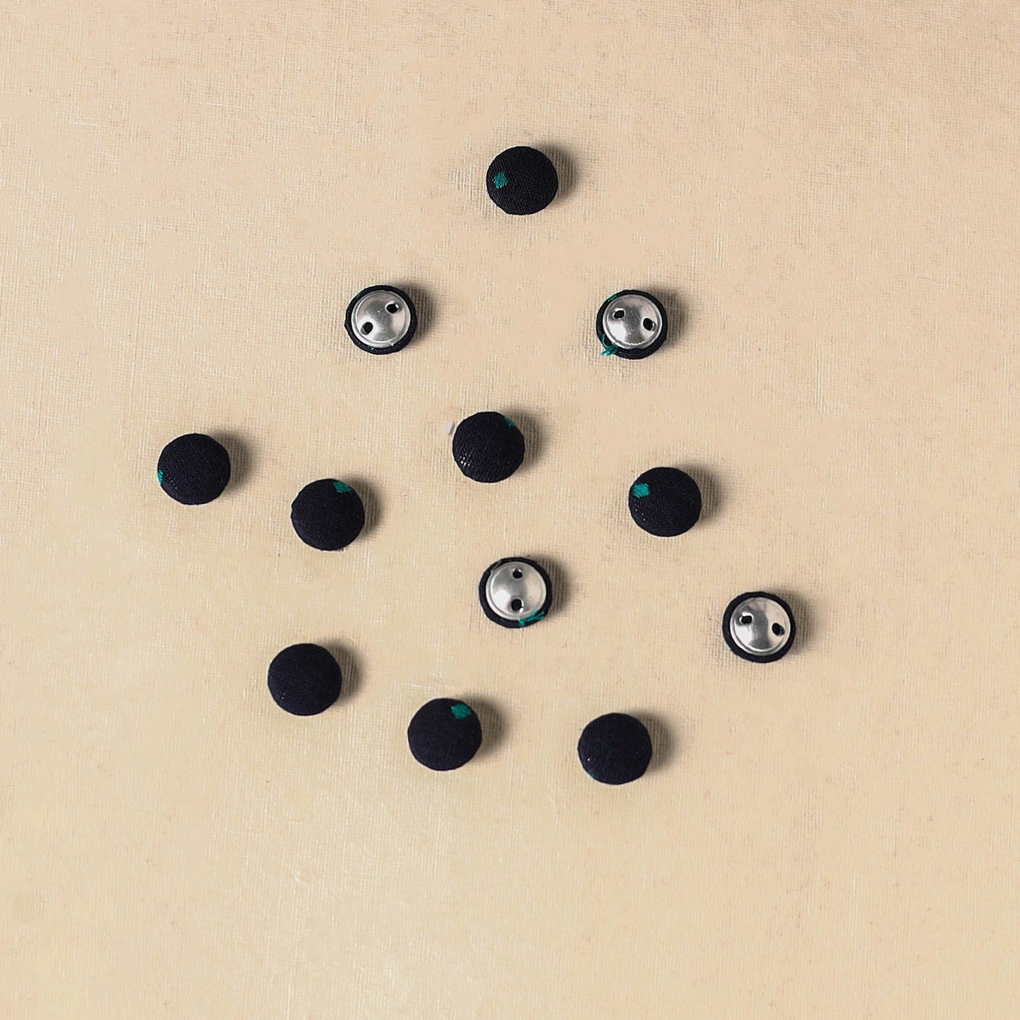 1.5cm handmade fabric small button (set of 12) 08