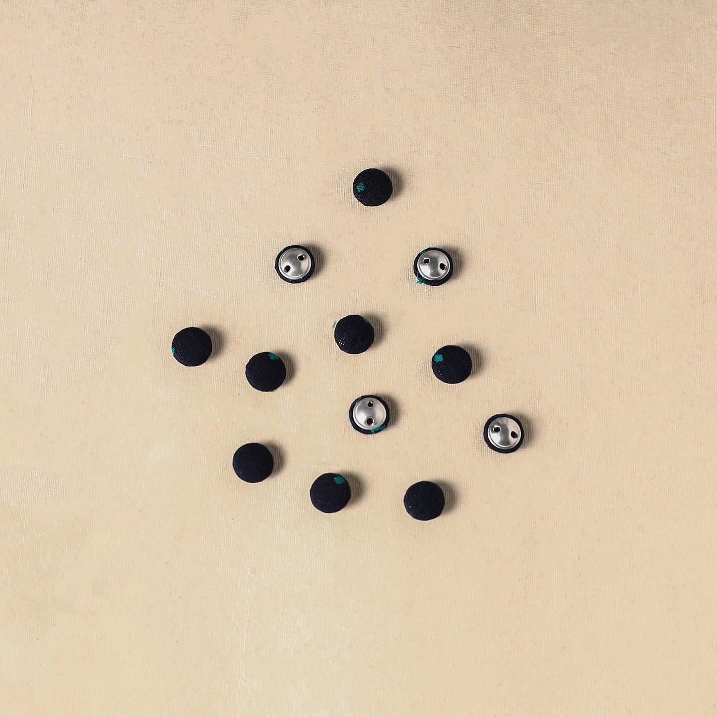 1.5cm handmade fabric small button (set of 12) 08