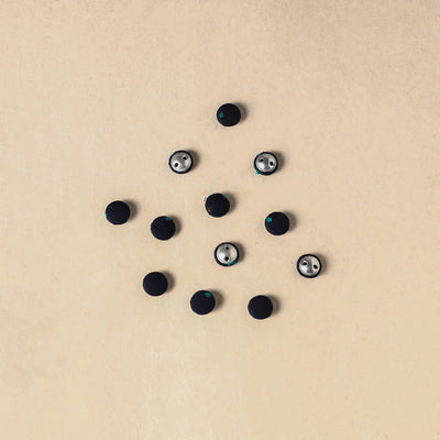 1.5cm handmade fabric small button (set of 12) 08