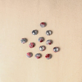 1.5cm handmade fabric small button (set of 12) 08