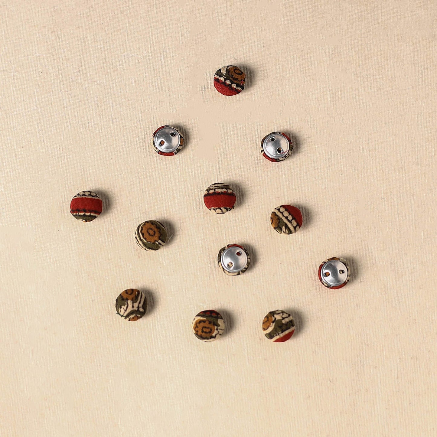 1.5cm handmade fabric small button (set of 12) 09