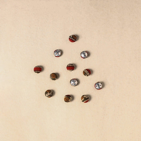 1.5cm handmade fabric small button (set of 12) 09