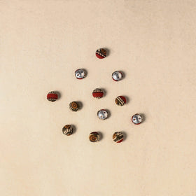 1.5cm handmade fabric small button (set of 12) 09