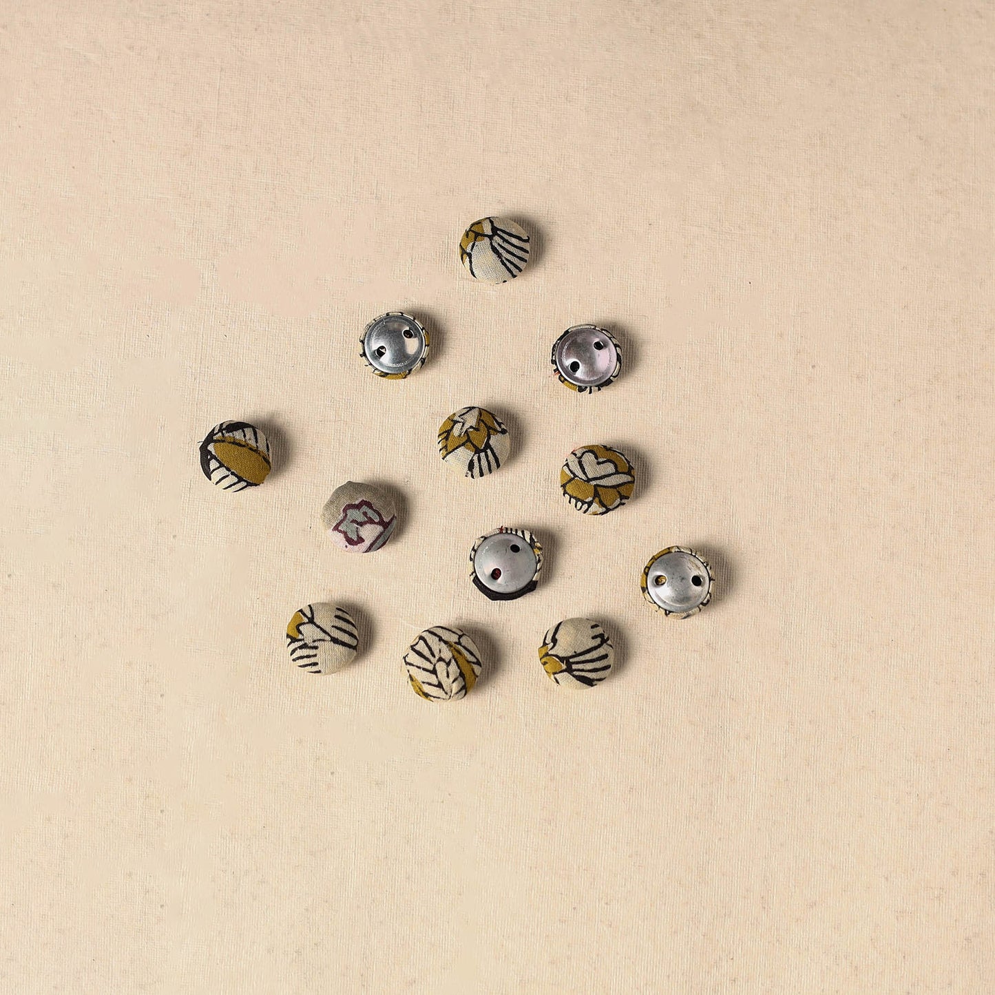 1.5cm handmade fabric small button (set of 12) 11