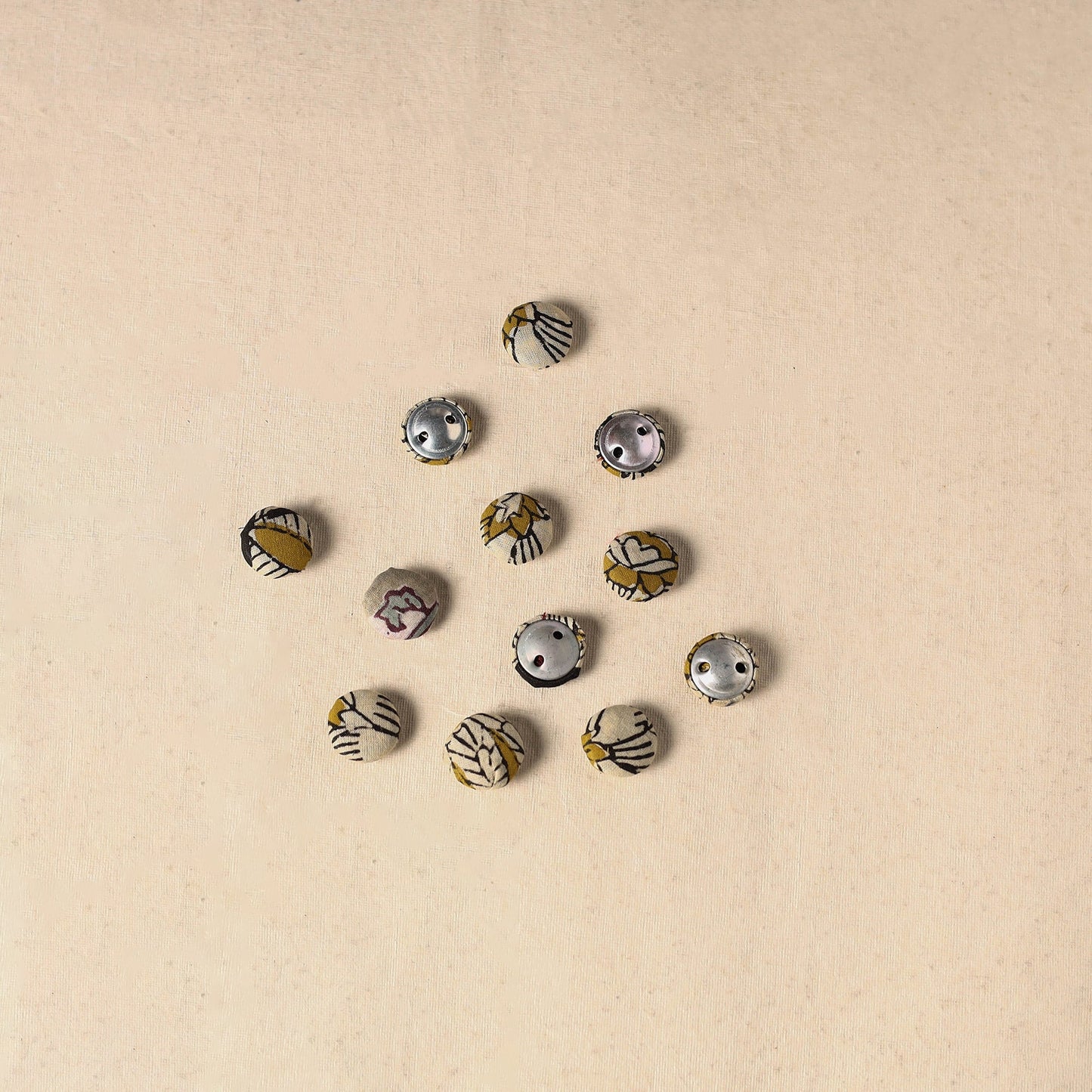 1.5cm handmade fabric small button (set of 12) 11