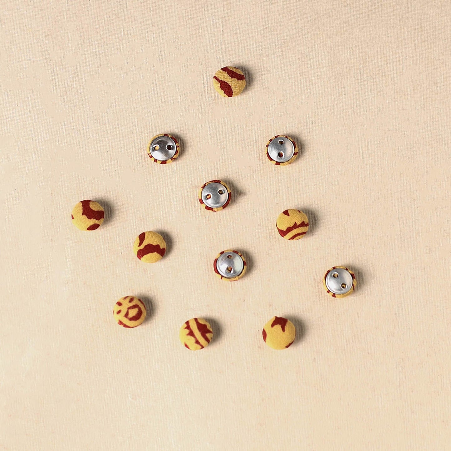 1.5cm handmade fabric small button (set of 12) 11