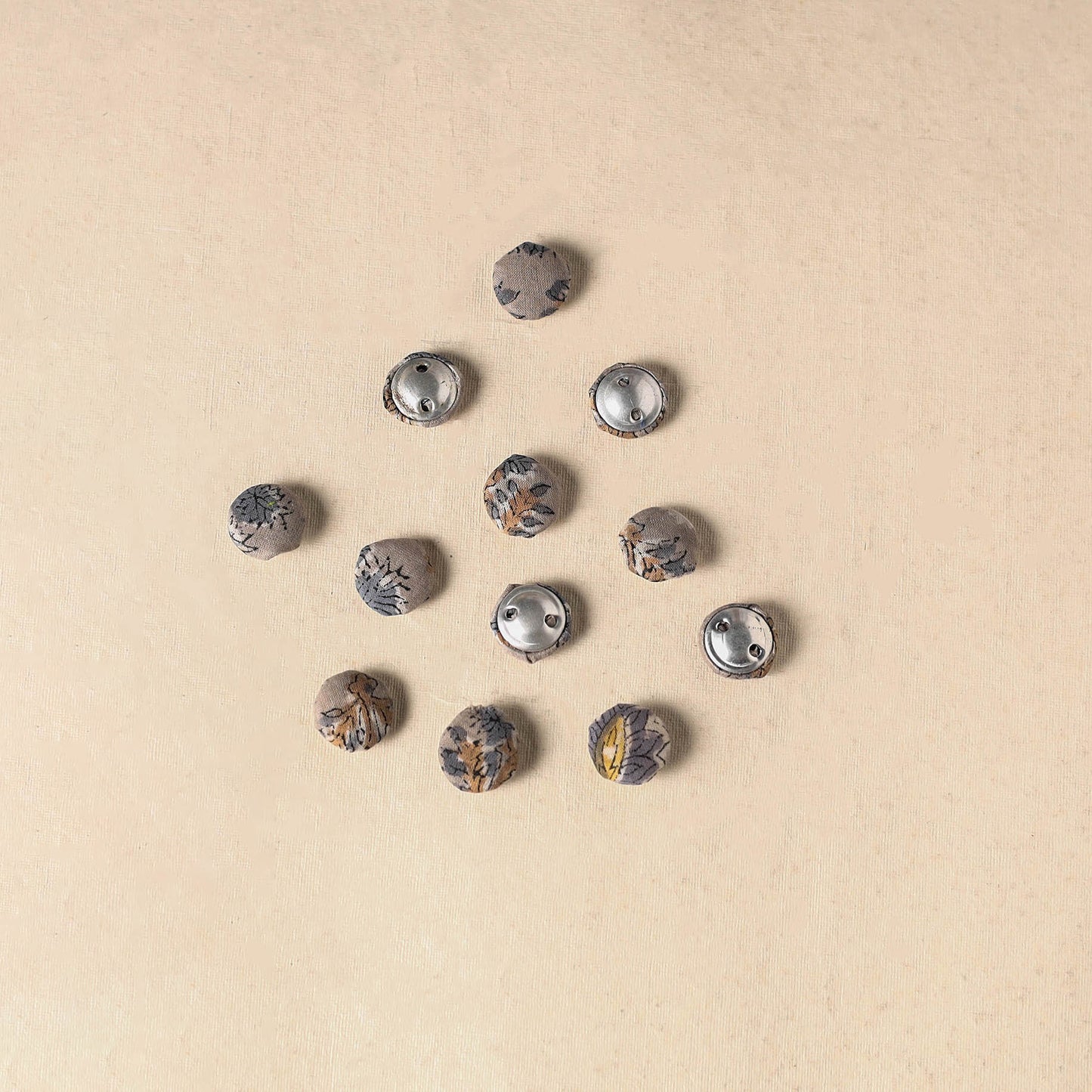 1.5cm handmade fabric small button (set of 12) 14