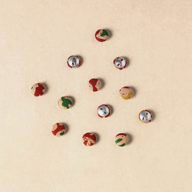 1.5cm handmade fabric small button (set of 12) 14