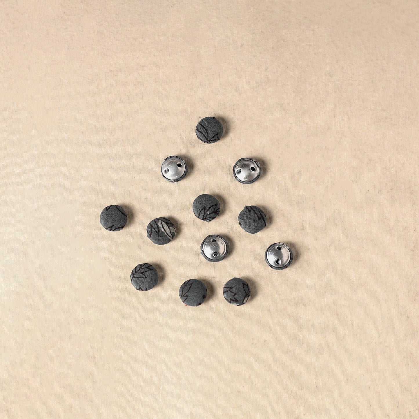 1.5cm handmade fabric small button (set of 12) 15