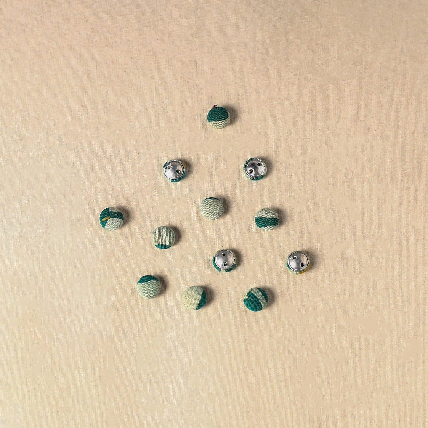 1.5cm handmade fabric small button (set of 12) 15