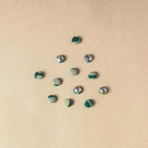 1.5cm handmade fabric small button (set of 12) 15