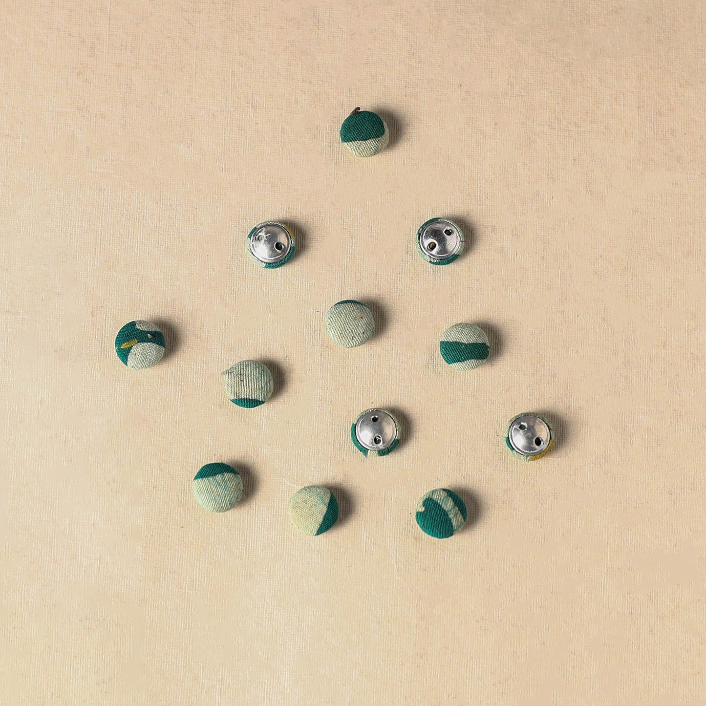 1.5cm handmade fabric small button (set of 12) 15