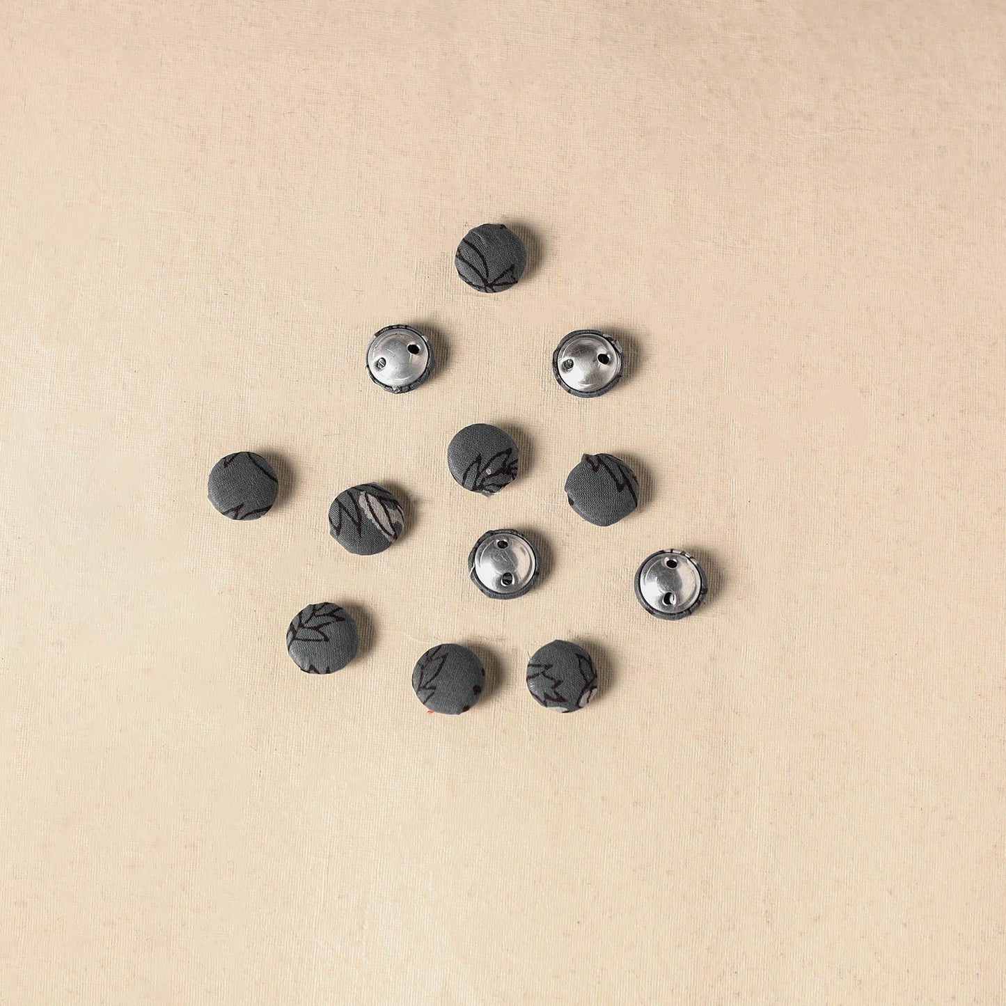 1.5cm handmade fabric small button (set of 12) 15