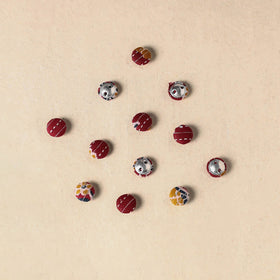 1.5cm handmade fabric small button (set of 12) 16