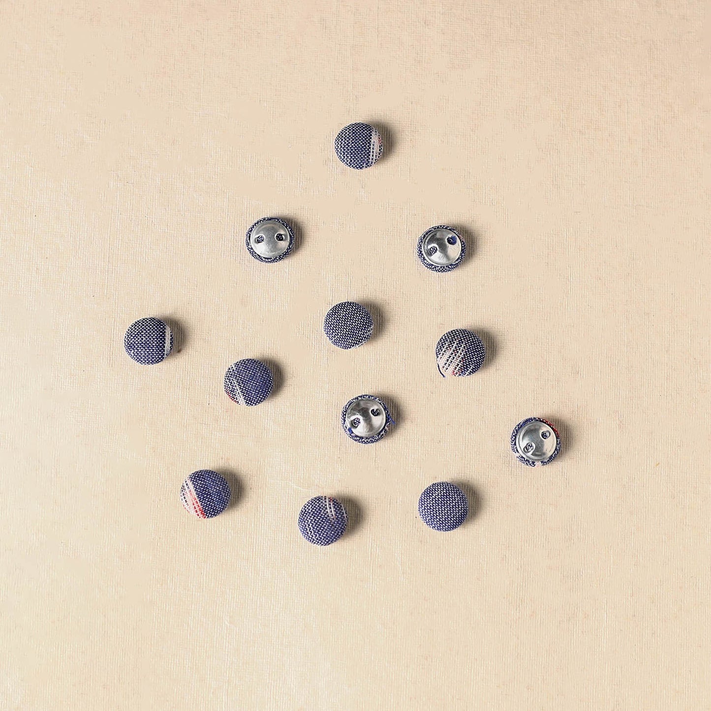 1.5cm handmade fabric small button (set of 12) 17