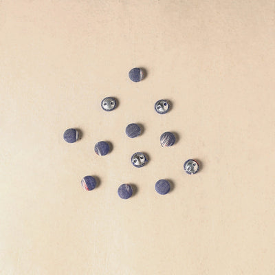 1.5cm handmade fabric small button (set of 12) 17