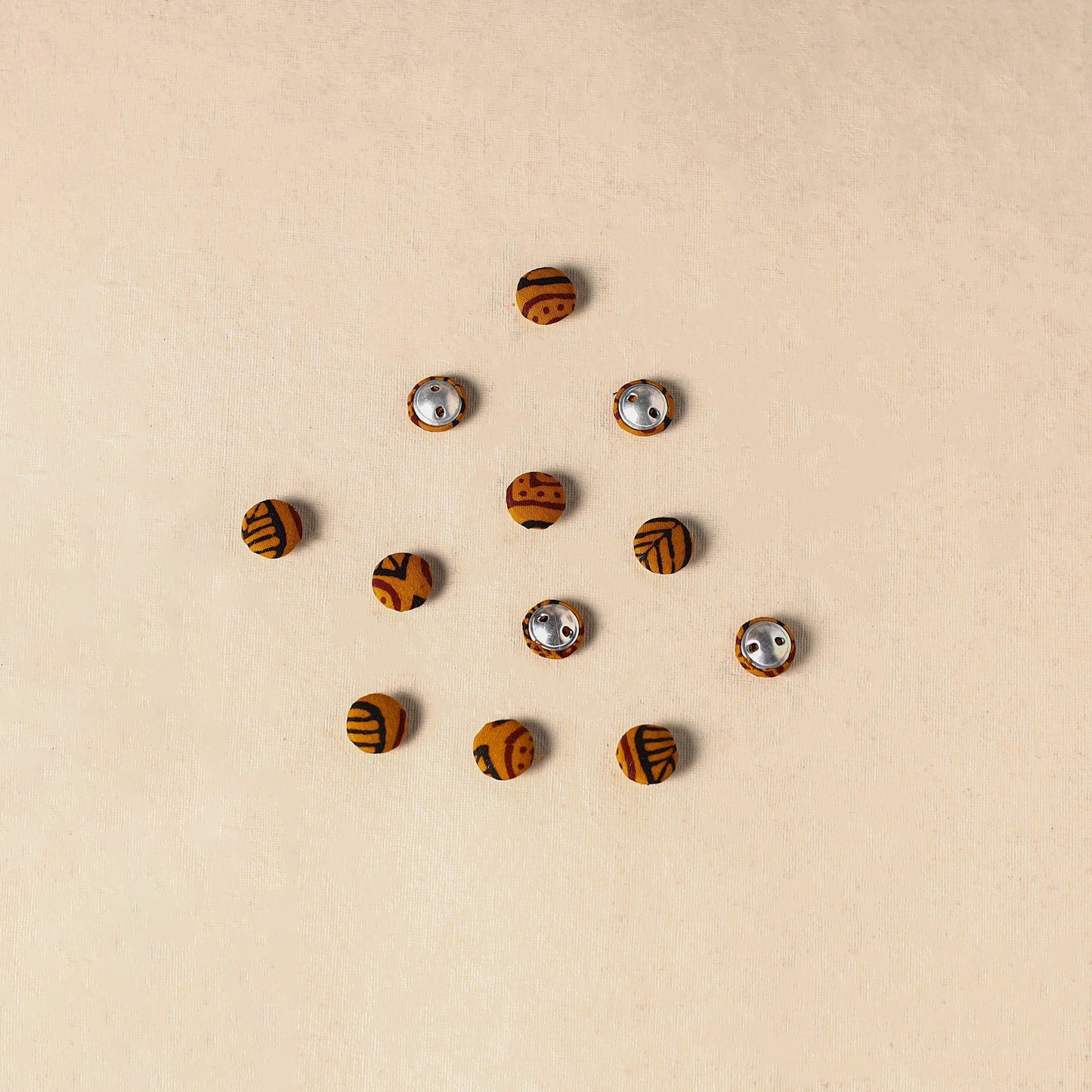 1.5cm handmade fabric small button (set of 12) 19