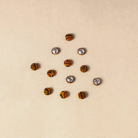 1.5cm handmade fabric small button (set of 12) 19