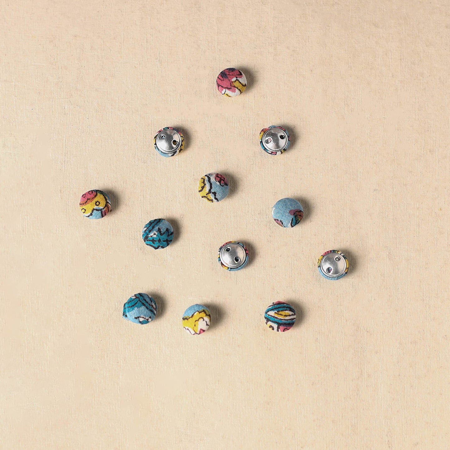 1.5cm handmade fabric small button (set of 12) 20